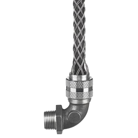 Hubbell Wiring Device-Kellems Deluxe Cord Grip, 90Â°, 1 in NPT, Aluminum Body, Stainless Steel Grip 07401087